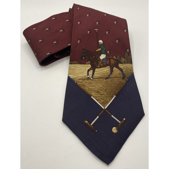 Ralph Lauren Other - Vintage Polo Ralph Lauren Horseback Jockey Polo Burgundy Neck Tie